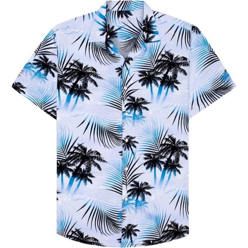 Men's Hawaiian Casual Cotton Short Sleeve Shirt